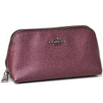 コーチ コスメポーチ COACH レザー コスメティック 化粧ポーチ メタリックチェリー 53475