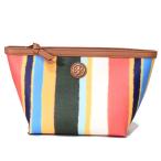 トリーバーチ 小物 TORY BURCH  レザー ケリントン トライアングル ストライプ コスメティック コスメポーチ 化粧ポーチ マルチB 55397
