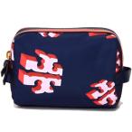トリーバーチ 小物 TORY BURCH  ナイロン フライング ロゴ コスメティックケース コスメポーチ 化粧ポーチ ネイビーマルチ 61494