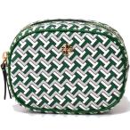 トリーバーチ 小物 TORY BURCH  コーティングキャンバス タイル T コスメティックポーチ コスメポーチ 化粧ポーチ エメラルドグリーン 64205