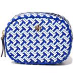 トリーバーチ 小物 TORY BURCH  コーティングキャンバス タイル T コスメティックポーチ コスメポーチ 化粧ポーチ ブルー 64205