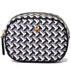 トリーバーチ 小物 TORY BURCH  コーティングキャンバス タイル T コスメティックポーチ コスメポーチ 化粧ポーチ ブラック 64205