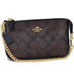 コーチ マルチポーチ COACH ラグジュアリー シグネチャー リストレット マルチ ポーチ ミニ ハンド バッグ ブラウン×ブラック 64234