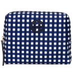 トリーバーチ 小物 TORY BURCH ナイロン プリンティッド ブリジット チェック コスメティックケース コスメポーチ 化粧ポーチ ロイヤルネイビーマルチ 64275