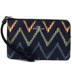 Yahoo! Yahoo!ショッピング(ヤフー ショッピング)コーチ マルチポーチ COACH コーティングキャンバス レザー ジオ・シェブロン プリント コーナー ジップ リストレット ポーチ ミッドナイトマルチ 67553