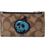 コーチ 小銭入れ COACH ディズニー コラボ コーティングキャンバス カーフレザー ウィズ  白雪姫 七人の小人 ジップ コインケース カードケース タン 75803