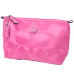 コーチ コスメポーチ COACH シグネチャー コスメティック 化粧ポーチ ホットピンク 77382