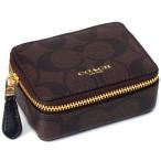 コーチ 小物 COACH コーティングキャンバス スムースレザー シグネチャー 薬入れ ピルケース メディカルケース ブラウン×ブラック 91684