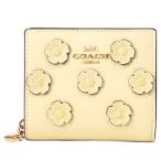 コーチ 財布 COACH レザー 花柄 アップリケ フローラル スナップ ミニ コンパクト ウォレット 二つ折り 財布 ムーンライト CAP16