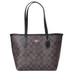 コーチ バッグ COACH コーティングキャンバス レザー シグネチャー ミニ シティ トートバッグ ブラウン×ブラック CN733