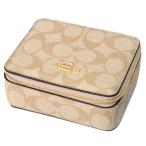 コーチ ジュエリーケース COACH コーティングキャンバス スムースレザー シグネチャー ミラー付き アクセサリー ポーチ ライトカーキ×チャーク coach3311