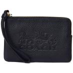 コーチ マルチポーチ COACH ペブルレザー ジェス ホース アンド キャリッジ コーナー ジップ リストレット ポーチ ブラック coach3580
