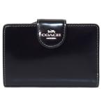 コーチ 財布 COACH レザー ロゴ ミディアム コーナー ジップ ウォレット 二つ折り財布 ブラック×シルバー CW526