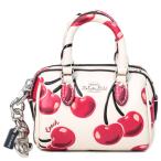 コーチ キーホルダー COACH レザー さくらんぼ チェリー ミニ ローワン バッグ サッチェル ポーチ 小物入れ キーホルダー バッグチャーム チャークマルチ CZ082