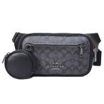 コーチ バッグ COACH コーティングキャンバス レザー シグネチャー エリアス コインケース付き ベルトバッグ 2way ワンショルダー チャコール×ブラック CZ400