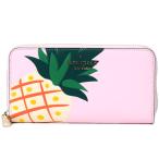 ケイトスペード 長財布 katespade レザー パイナップル トロピカル フルーツ 果物 コンチネンタル ジップ アラウンド 財布 ピンクマルチ K7187