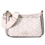 ケイトスペード バッグ katespade レザー スペード フラワー デュオ クロスボディ ポーチ付き 2way クラッチ 斜めがけ ショルダーバッグ ダークベージュ KI372