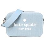 ケイトスペード バッグ katespade デニム 刺〓 ロゴ ミニ カメラ バッグ 2way クラッチ クロスボディ 斜めがけ ショルダーバッグ ブルーマルチ KK260