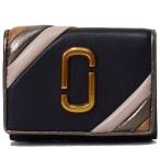 マークジェイコブス コンパクト財布 MARC JACOBS レザー グラムショット DOUBLE J ロゴ ミニ 三つ折り コンパクト財布 ブラックマルチ S160L01RE21