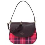 ケイトスペード バッグ katespade レザー ファブリック チェック柄 レイラ ロゴ ミディアム フラップ 2WAY 斜め掛け ショルダーバッグ ベリーアイス WKR00652