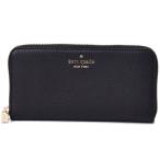 ケイト スペード 財布 katespade レザー レイラ ロゴ ラージ コンチネンタル ジップ アラウンド 長財布 ブラック WLR00392