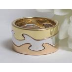 ジョージジェンセン フュージョン 3連リング イエロー、ホワイト、ピンクゴールド DKサイズ51号