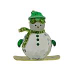 新入荷!! 2025限定品 スワロフスキー フィギュリン Holiday Cheers dulcis スノボスノーマン グリーン 5.5ｃｍ