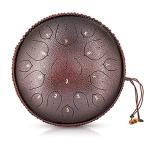 Steel Tongue Drum, 15 Notes 14 inch D-Key Handpan Percussion Instrument - T