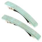 Camila Paris CP3072 French Hair Barrette Clip for Girls, Set of 2 Mint Rubb