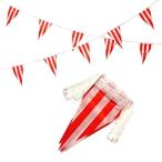 100 Feet Red &amp; White Striped Pennant Banner Flags String 60 PCS Indoor/Outd