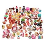 Anrher 100pcs Miniature Dessert Cake Mixed Resin Pastry Decoration Sets for