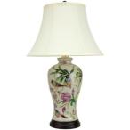 Oriental furniture 29? floral white porcelain lamp 