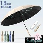 頑丈な16本骨日傘 折りたたみ 完全遮光 UVカット 折りたたみ傘 100% 遮光 レディース 自動開閉 雨傘 遮熱 超強撥水 折り畳み傘 大きい 耐風 傘 男女兼用