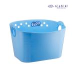 おもちゃ箱 スティッチ やわらかバケツ SQ43 四角 スカイブルー ※ギフト包装不可※ おもちゃ箱 収納 洗濯カゴ ケース 錦化成 nishikikasei box ボックス