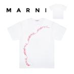 MARNI(マルニ) コットン100% プリントロゴ Tシャツ ホワイト 半袖Tシャツ カットソー クルーネック ユニセックス サイズ36 38 40 42