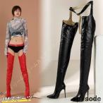 ショッピングピンヒール 美脚 ロングブーツ ファスナー ポインテッドトゥ ピンヒール ハイヒール ニーハイブーツ レディース 靴 痛くない 歩きやすい ダンス 仮装 女装