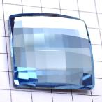 ピンバッジ・スワロフスキー四角ブルー SWAROVSKI AQUAMARINE CRYSTAL◆フランス限定ピンズ◆レアなヴィンテージものピンバッチ