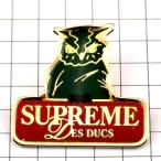 ピンバッジ・フクロウ鳥ミミズク梟チーズ会社 SUPREME◆フランス限定ピンズ◆レアなヴィンテージものピンバッチ