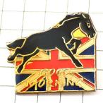 ピンバッジ・グッドモーニング馬ユニオンジャック英国イギリス国旗◆フランス限定ピンズ◆レアなヴィンテージものピンバッチ