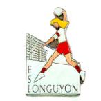 ピンバッジ・バレーボール女子選手ネット際