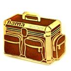 ショッピングカメラ機材 ピンバッジ・ハマの写真カメラ機材用カバン鞄◆フランス限定ピンズ◆レアなヴィンテージものピンバッチ