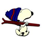ピンバッジ・スヌーピーとスキー板 SKIING SNOOPY UFS◆フランス限定ピンズ◆レアなヴィンテージものピンバッチ