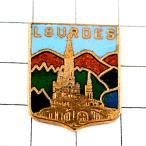 ショッピングルルド ピンバッジ・ルルド聖母とベルナデッタ聖地の紋章◆フランス限定ピンズ◆レアなヴィンテージものピンバッチ