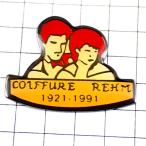  значок * красный .. cut модель красота .REHM COIFFURE FRANCE* Франция ограничение булавка z* редкость . Vintage было использовано булавка bachi