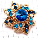  брошь * античный способ стразы синий голубой золотой цвет Gold. цветок 