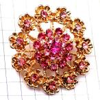  брошь * античный способ стразы. цветок розовый цвет Gold золотой цвет 