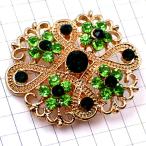  брошь * античный способ стразы зеленый. цветок 4. Gold золотой цвет 