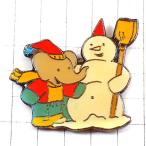 ショッピングsnowman ピンバッジ・ぞうのババールと雪だるま BABAR SNOWMAN◆フランス限定ピンズ◆レアなヴィンテージものピンバッチ
