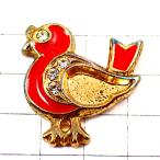  значок * красный маленькая птица стразы золотой цвет Gold * Франция ограничение булавка z* редкость . Vintage было использовано булавка bachi