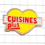  значок * желтый Heart type CUISINES KITCHEN FRANCE* Франция ограничение булавка z* редкость . Vintage было использовано булавка bachi